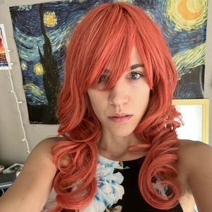 Final Fantasy XIII Oerba Dia Vanille Coral Pink Curly Cosplay Wig